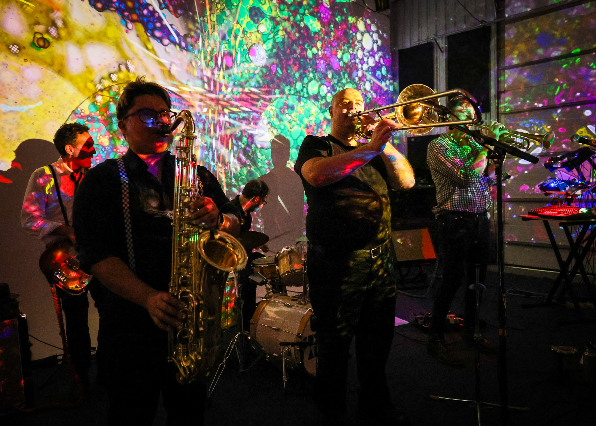 The Unsustainables performing at Shadowbox Studio, Durham NC